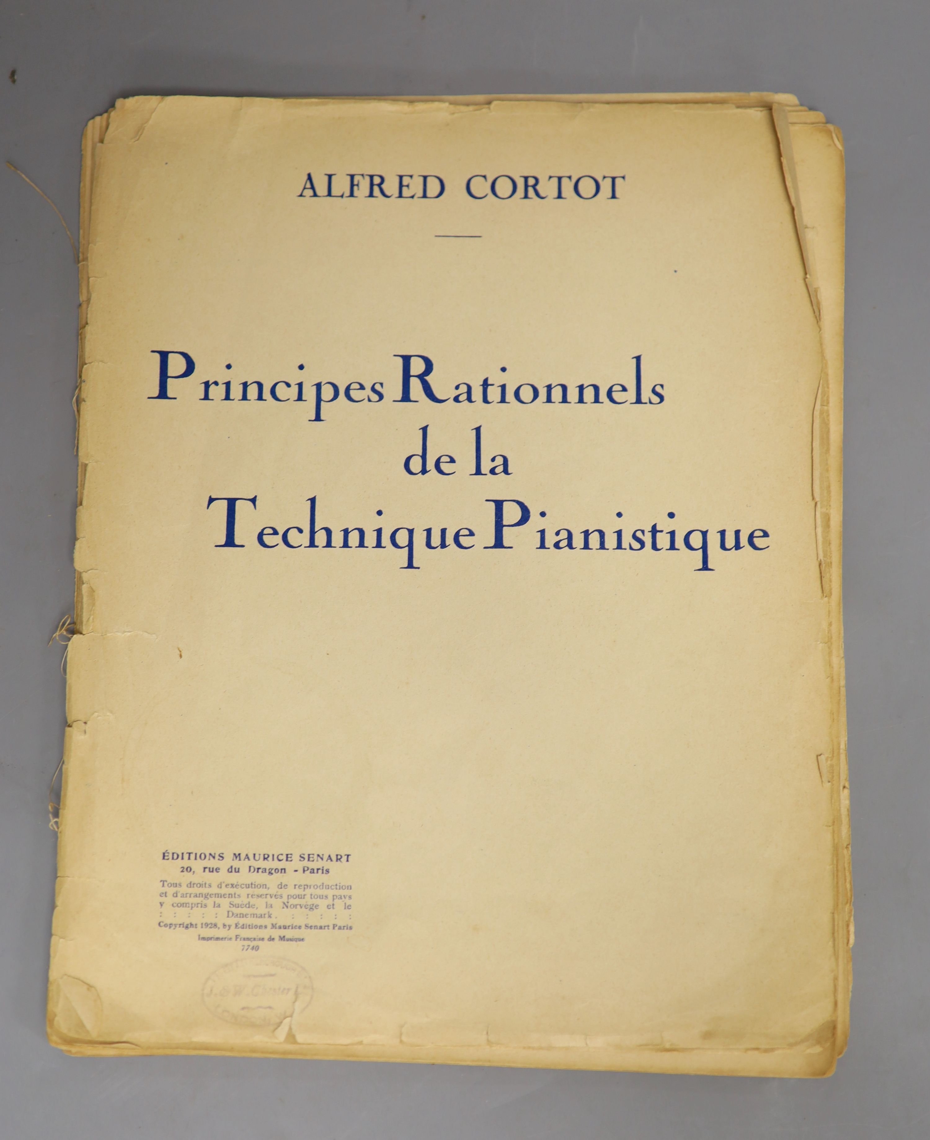 Sheet music by (and signed by) Alfred Cortot - to Madame Sydney Schiff, Princeps Rationelles de la Technique Pianastique